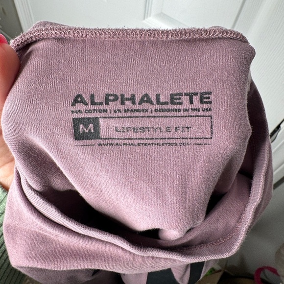 ALPHALETE PBNS Oversized Long Sleeve Crop Top - plum purple Size Medium - Picture 4 of 6